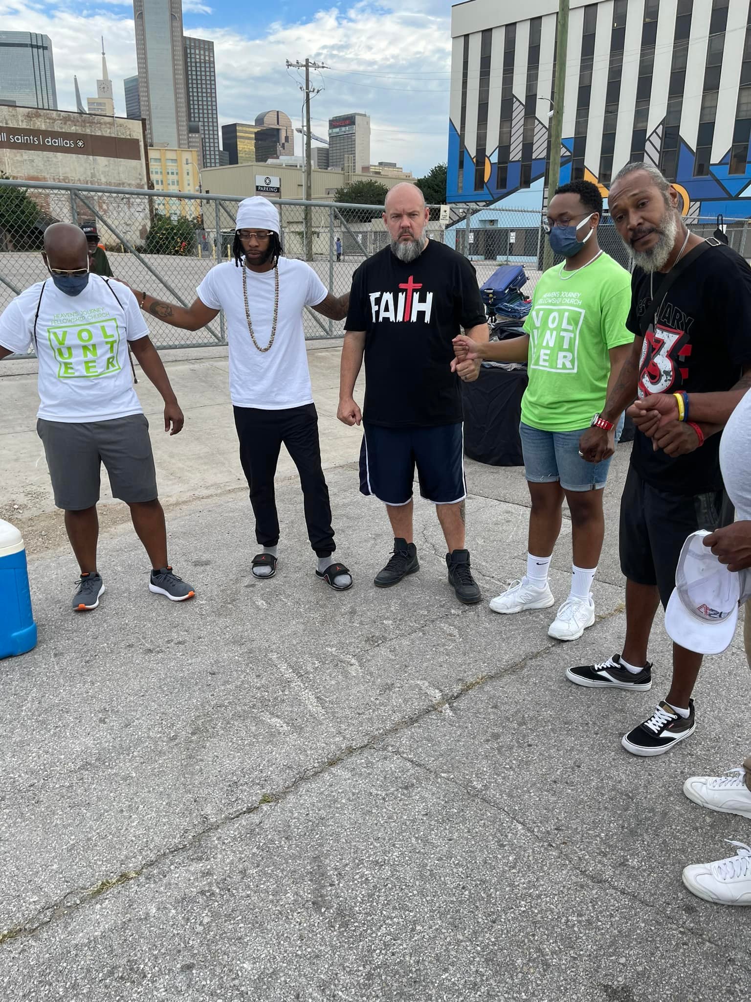 Members of the church gathering in community